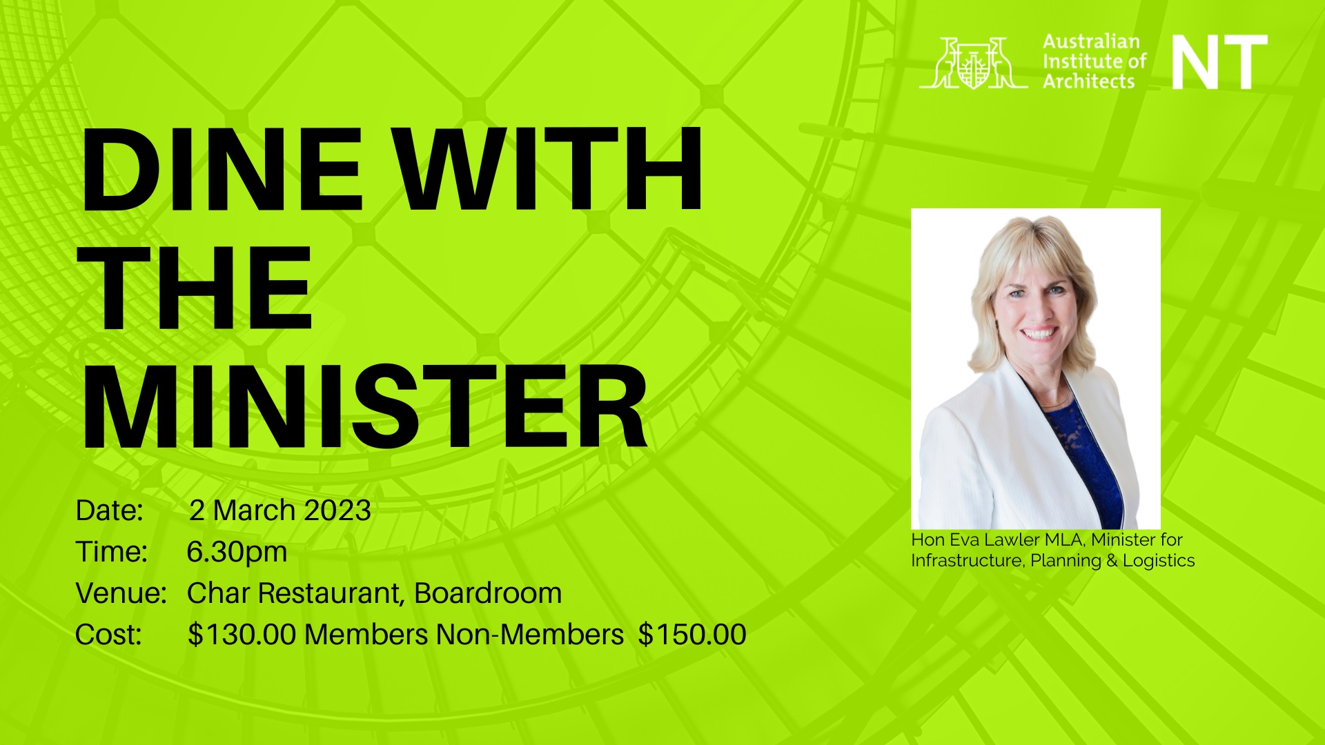 Dine with Minister for Infrastructure, Planning & Logistics